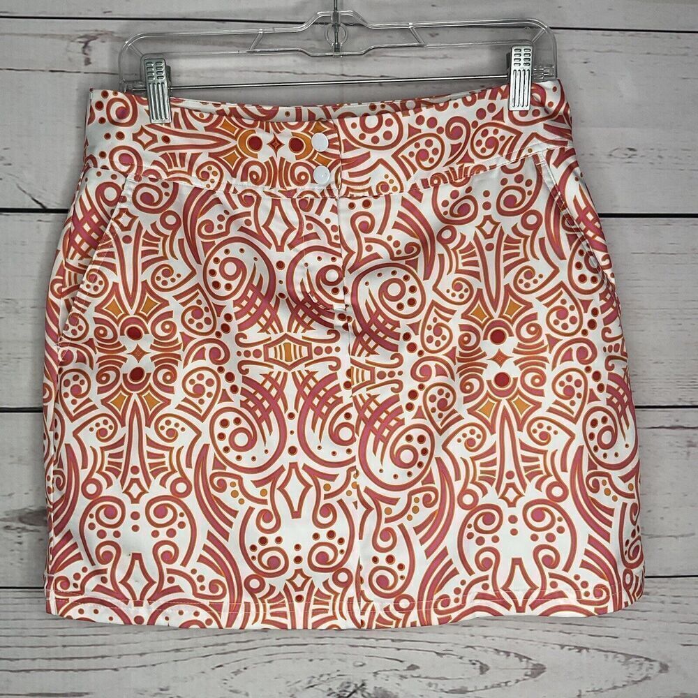 Adidas Climacool‎ Athletic Skort Pink/Orange Stretch Pockets Womens 4